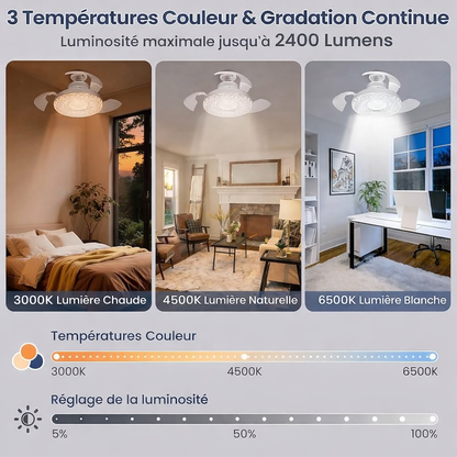 Ventilateur de plafond LED pliable -  مروحة سقف  قابلة للطي