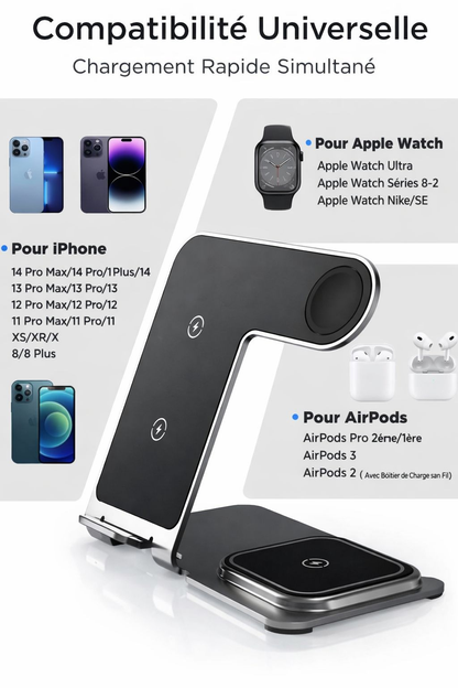 Chargeur Sans Fil 3-en-1 – 15W - شاحن لاسلكي ثلاثي