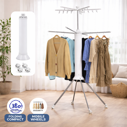 Étendoir à linge vertical rotatif à bras multiples - منشر ملابس عمودي دوّار متعدد الأذرع