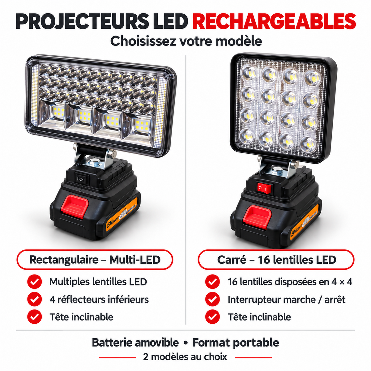 Projecteur LED Portable Multifonction - المصباح الكاشف