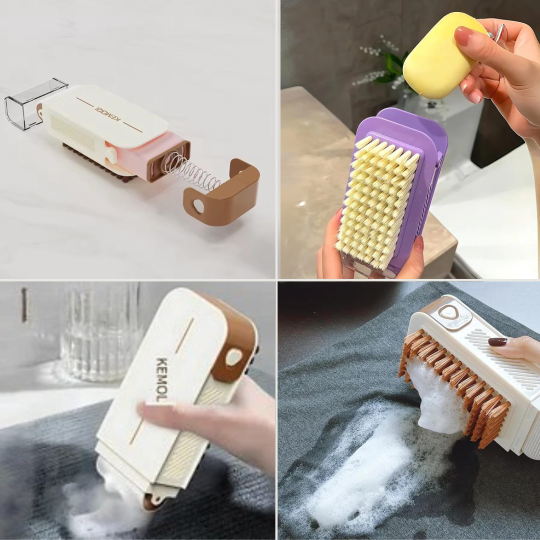 Brosse multifonction avec réservoir de savon