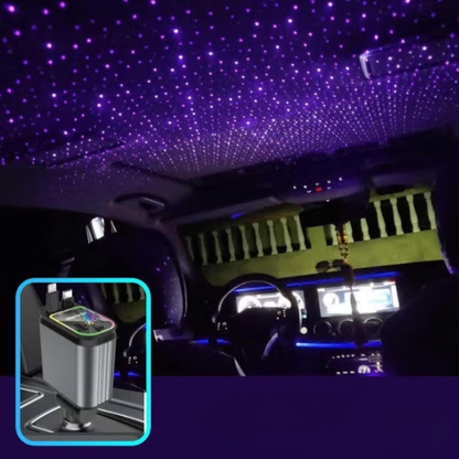 Chargeur de voiture intelligent 4 en 1 avec câbles intégrés et éclairage étoilé - شاحن سيارة ذكي 4 في 1 مع كابلات مدمجة وإضاءة ستارية مميزة