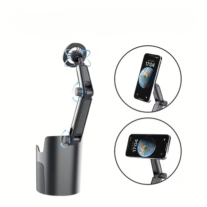Support Téléphone Magnétique Voiture avec Porte-Gobelet