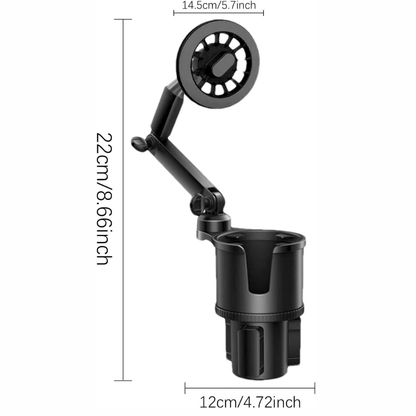 Support Téléphone Magnétique Voiture avec Porte-Gobelet