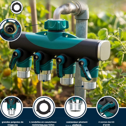 Répartiteur de tuyau d’eau multi-sorties - موزع خرطوم الماء متعدد المخارج