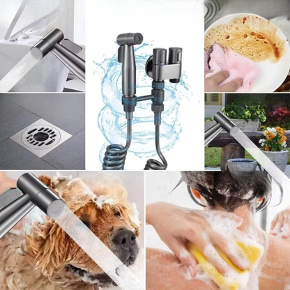 Kit de douchette WC multifonction à fort débit d’eau - طقم رشاش مرحاض متعدد الاستعمالات بتدفق ماء قوي