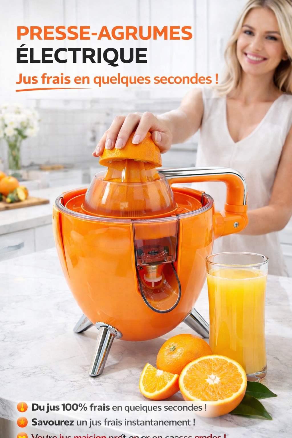 Presse-orange électrique rapide - عصّارة كهربائية متعددة الرؤوس