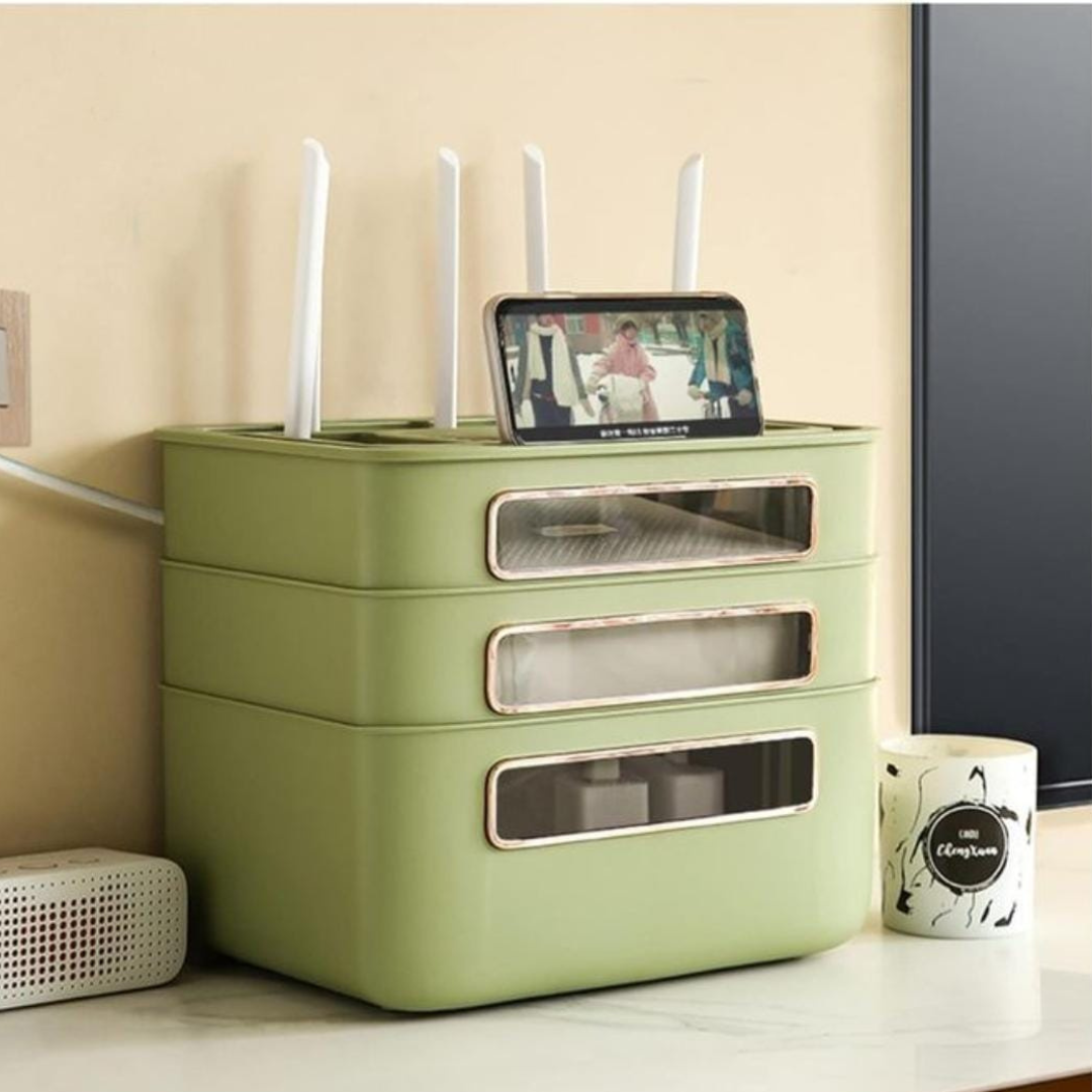Boîte de rangement intelligente pour câbles et appareils électroniques - علبة تنظيم ذكية للأسلاك والأجهزة الإلكترونية