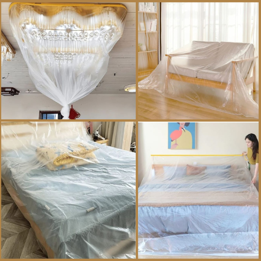 Film plastique de protection multifonction pour meubles et sols - غطاء بلاستيكي متعدد الاستخدامات لحماية الأثاث والأرضيات