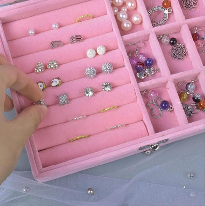 Boîte à bijoux de luxe au design élégant avec couvercle transparent - علبة مجوهرات فاخرة بتصميم أنيق وغطاء شفاف