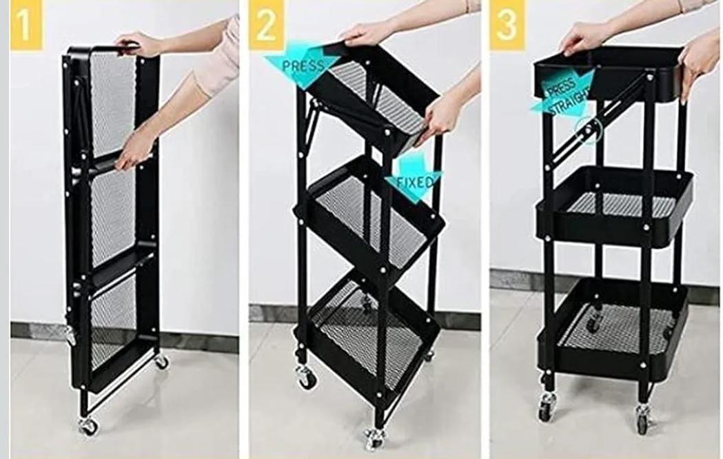 Chariot de rangement pliable intelligent- عربة تخزين ذكية قابلة للطي