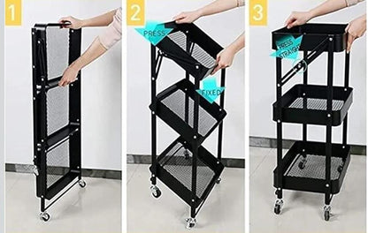 Chariot de rangement pliable intelligent- عربة تخزين ذكية قابلة للطي