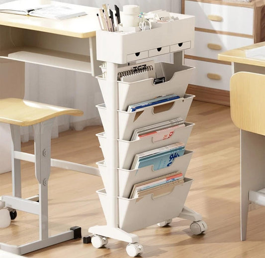 Organisateur à roulettes multi-niveaux pour la maison et le bureau - منظّم متعدد الطبقات بعجلات لتنظيم ذكي للمكتب والمنزل