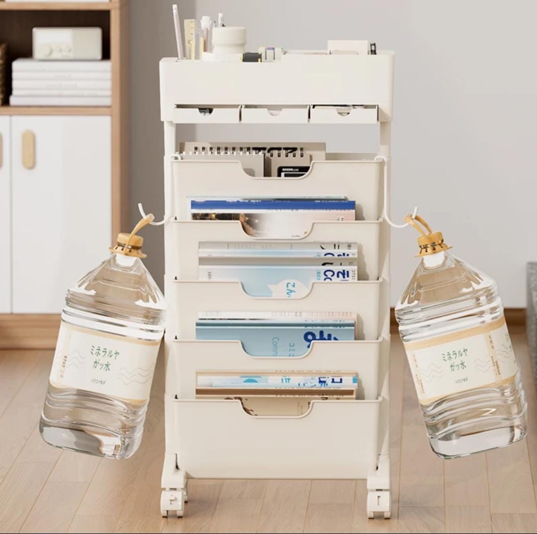 Organisateur à roulettes multi-niveaux pour la maison et le bureau - منظّم متعدد الطبقات بعجلات لتنظيم ذكي للمكتب والمنزل