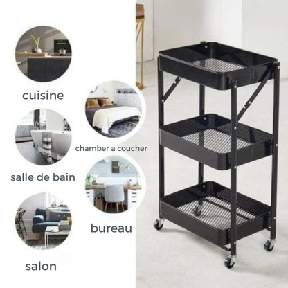 Chariot de rangement pliable intelligent- عربة تخزين ذكية قابلة للطي