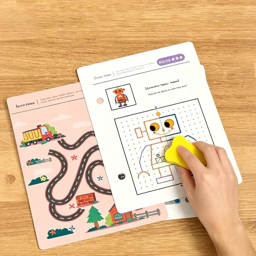 Cahier de traçage pour enfants - كتاب الخطوط للأطفال