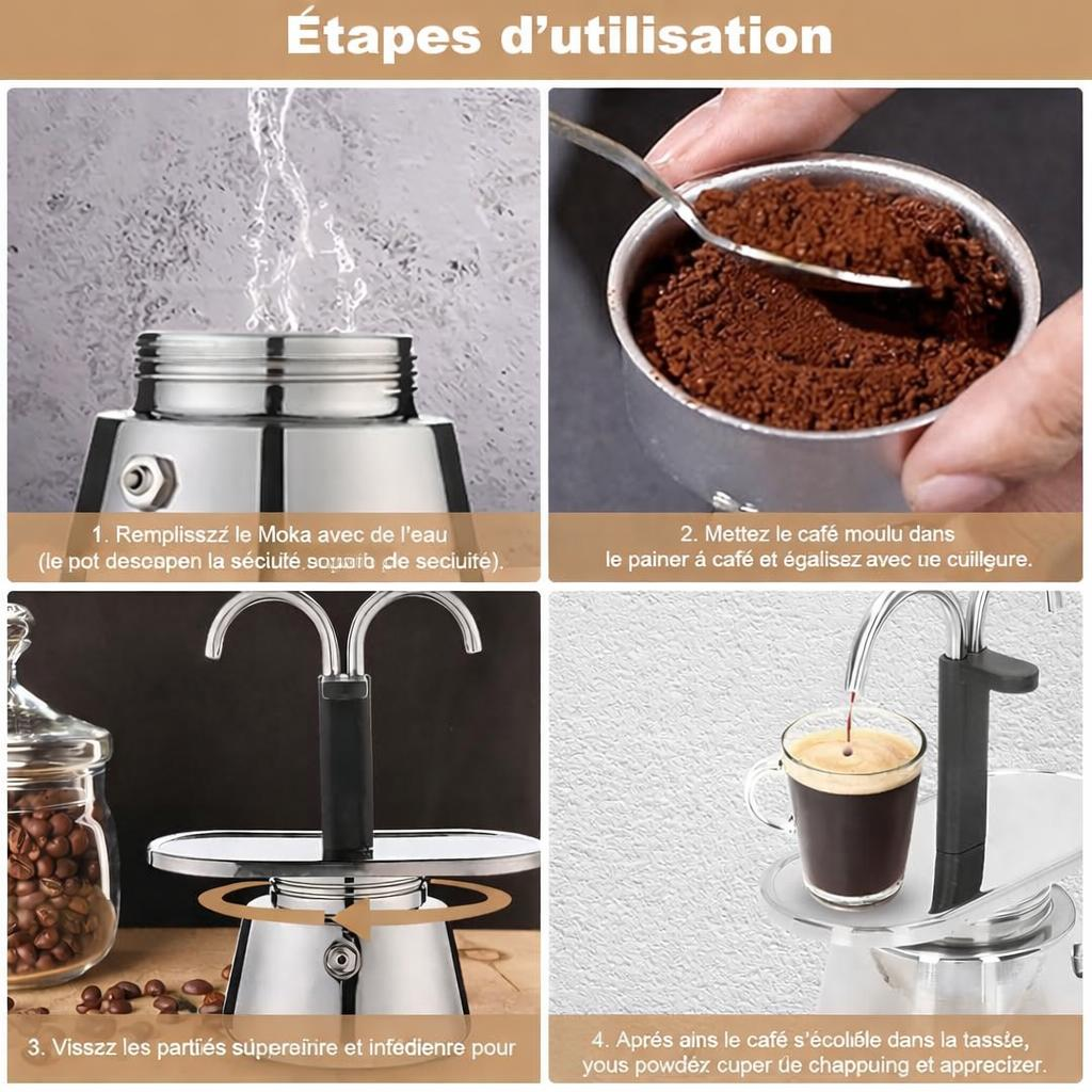 Cafetière en acier inoxydable - آلة تحضير القهوة من الستانلس ستيل