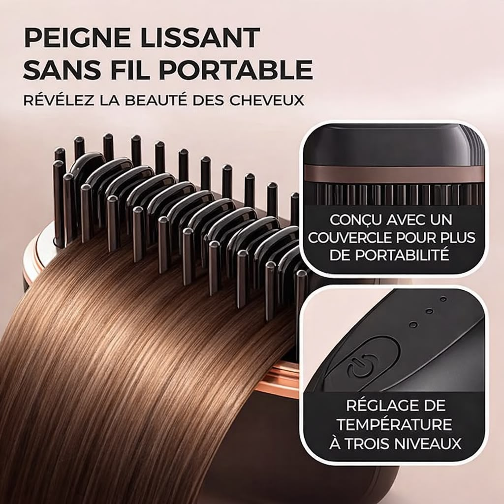 3 Brosses lissantes électrique - فرشاة فرد الشعر الكهربائية
