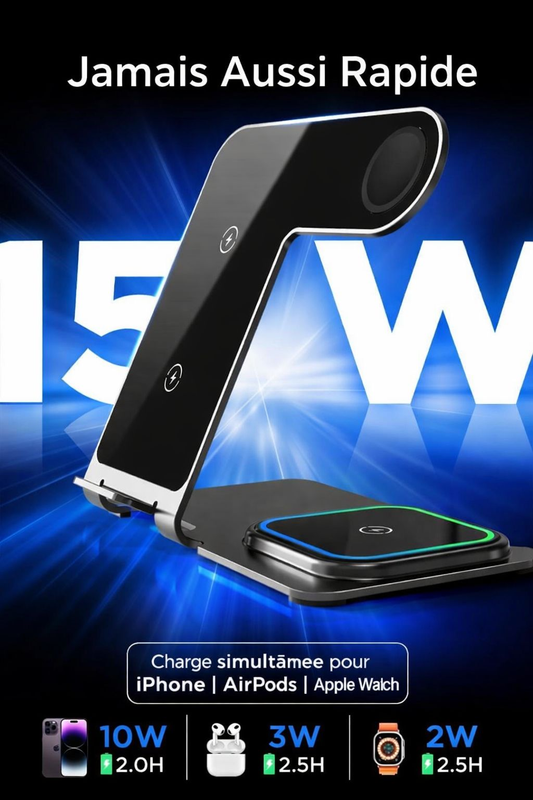 Chargeur Sans Fil 3-en-1 – 15W - شاحن لاسلكي ثلاثي
