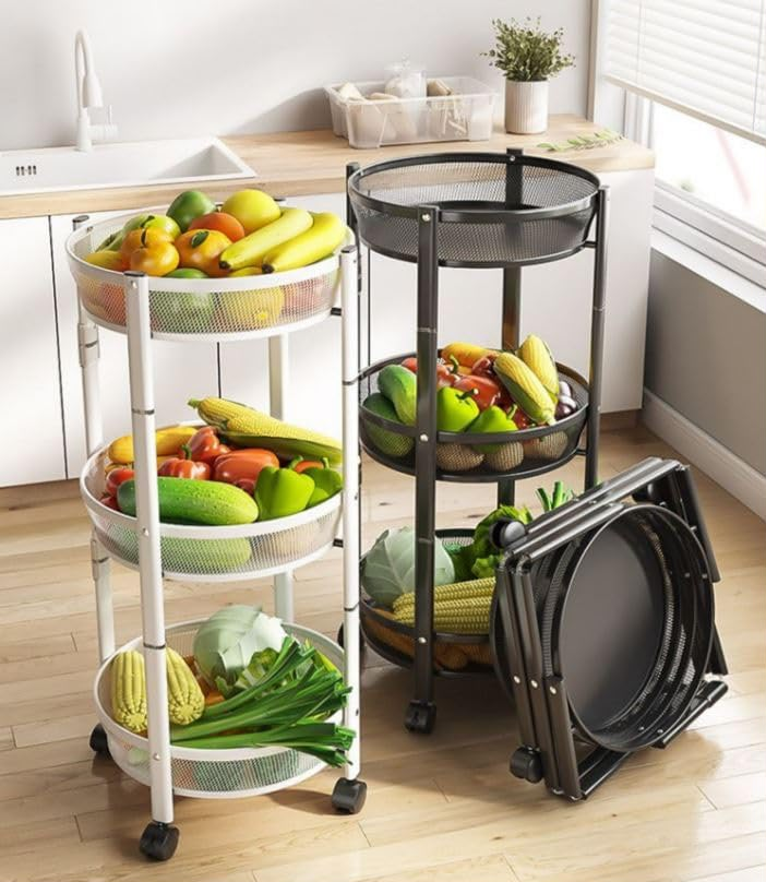 Chariot de rangement pliable - عربة تخزين متعددة الطبقات