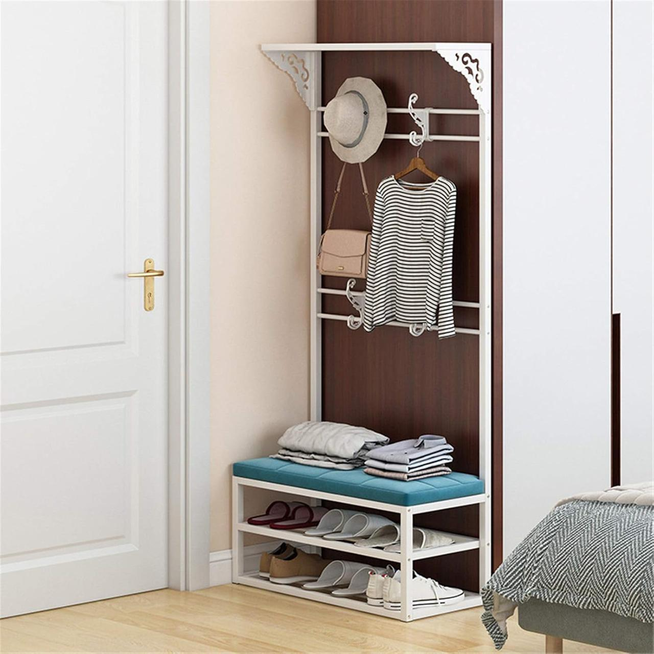 Organisateur d’Entrée avec Support Manteaux et Rangement Chaussures