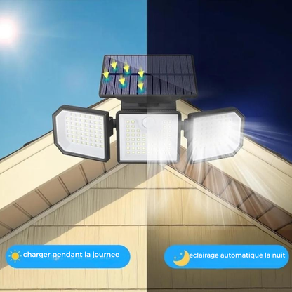 Éclairage Extérieur Solaire à trois directions - مصباح طاقة شمسية بثلاثة اتجاهات