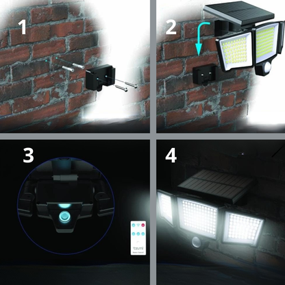 Éclairage Extérieur Solaire à trois directions - مصباح طاقة شمسية بثلاثة اتجاهات