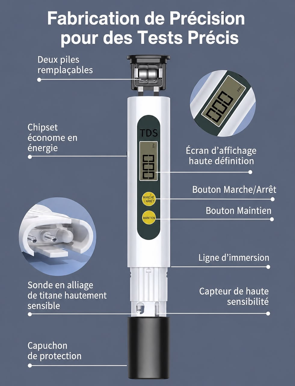 Testeur TDS de qualité de l’eau - جهاز قياس جودة المياه الذكي
