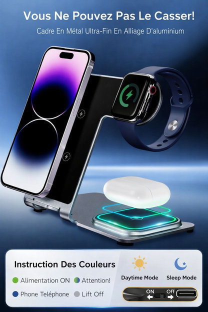 Chargeur Sans Fil 3-en-1 – 15W - شاحن لاسلكي ثلاثي