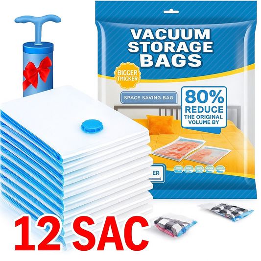 12 Sacs de rangement sous vide -أكياس تخزين مفرغة من الهواء