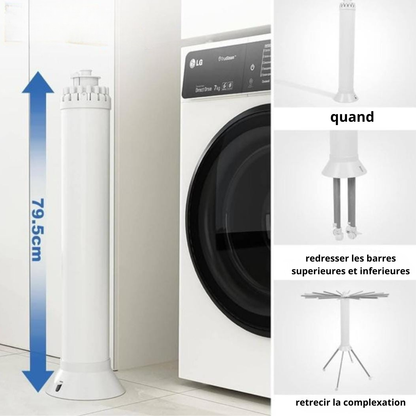 Étendoir à linge vertical rotatif à bras multiples - منشر ملابس عمودي دوّار متعدد الأذرع