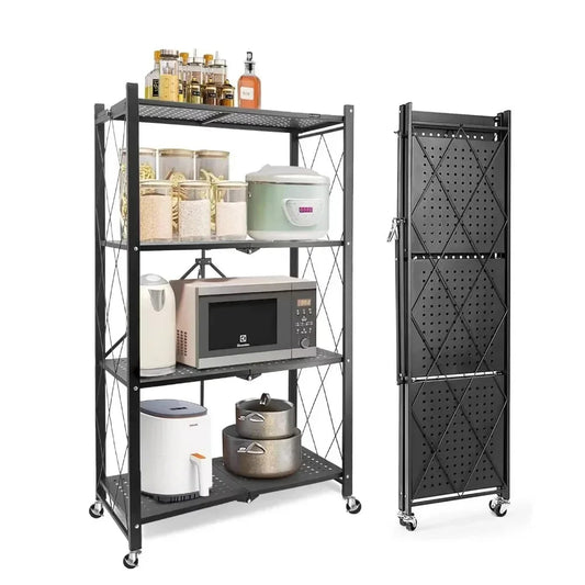 Étagère de Rangement à 4 Niveaux en Métal