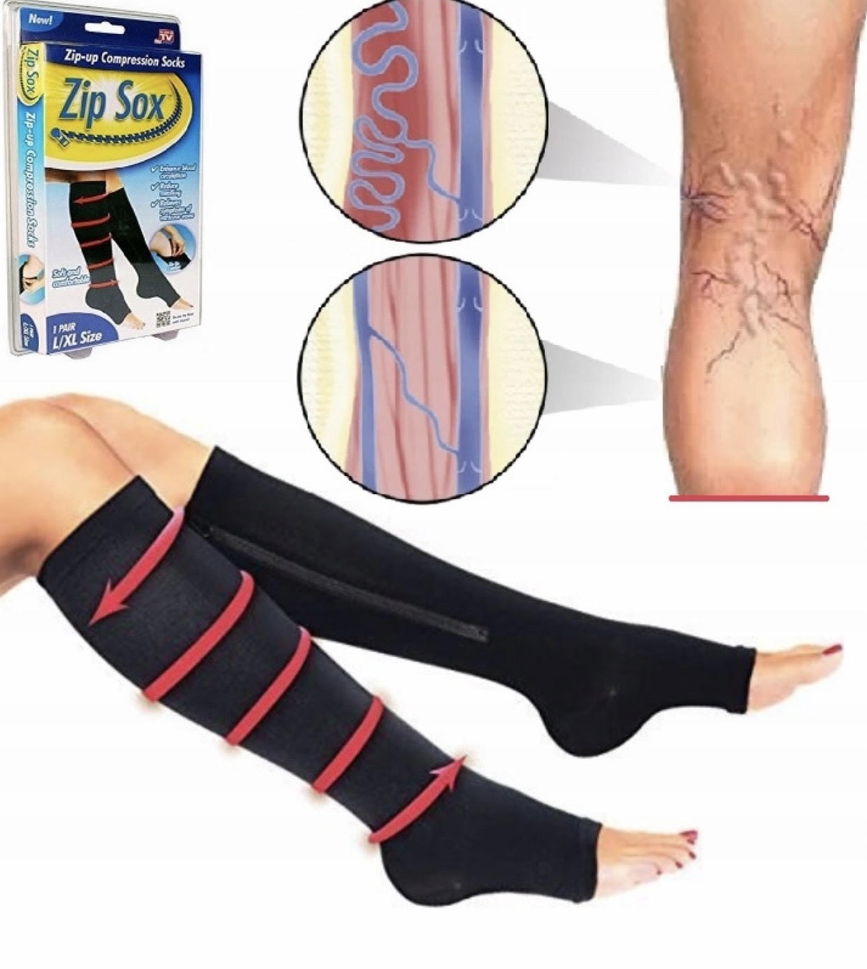 Chaussettes de compression à fermeture éclair - جوارب الضغط بسحاب