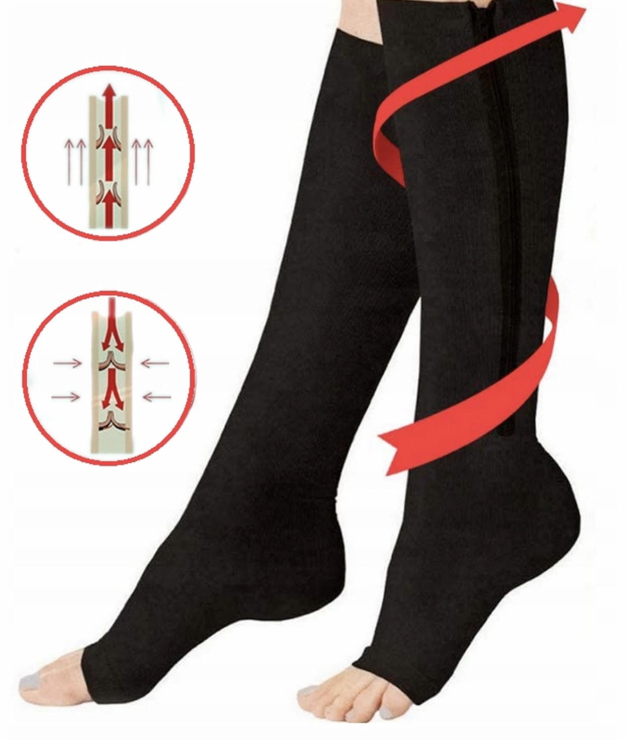 Chaussettes de compression à fermeture éclair - جوارب الضغط بسحاب