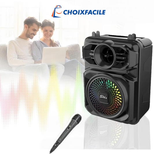 Enceinte Karaoké Portable avec Micro - سماعة كاريوكي محمولة مع ميكروفون